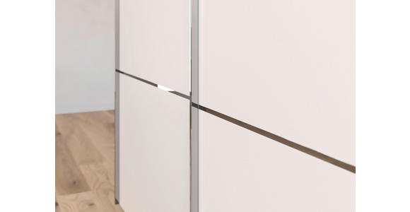 SCHWEBETÜRENSCHRANK 271/223/68 cm 3-türig Weiß - Chromfarben/Weiß, KONVENTIONELL, Glas/Holzwerkstoff (271/223/68cm) - Novel