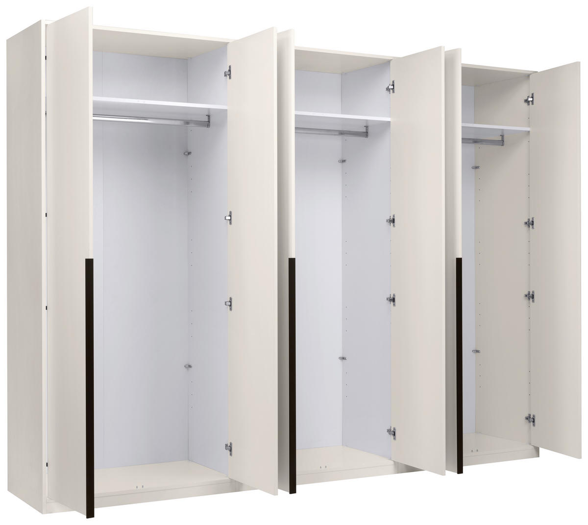 DREHTÜRENSCHRANK 276/211/53 cm,  in Kaschmir, 6-türig  - Kaschmir/Schwarz, MODERN, Holzwerkstoff/Metall (276/211/53cm) - MID.YOU