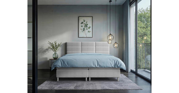 BOXBETT 180/200 cm  in Greige  - Chromfarben/Greige, KONVENTIONELL, Textil/Metall (180/200cm) - Carryhome