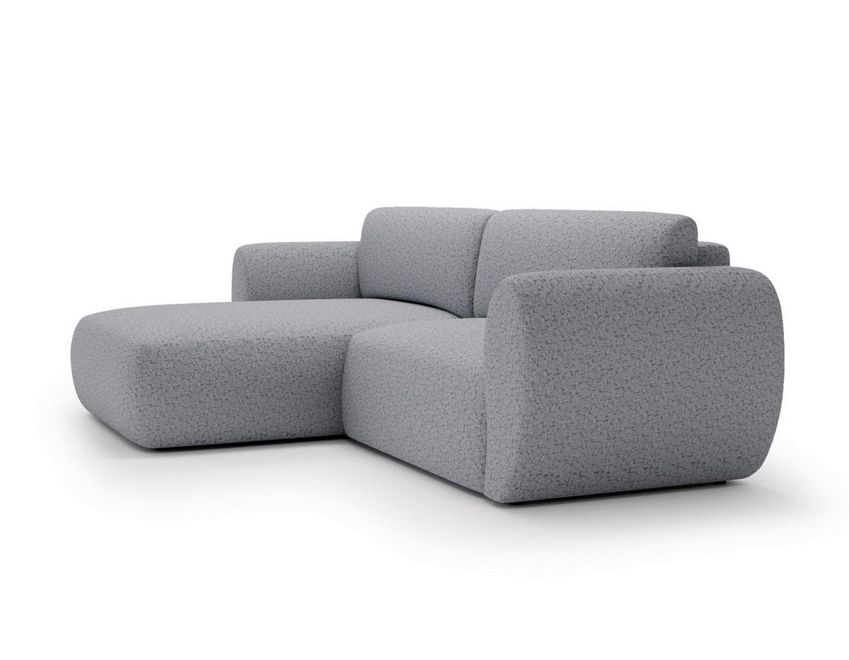 ECKSOFA SOLIS in Chenille Hellgrau  170/288 cm  - Hellgrau/Schwarz, Design, Kunststoff/Textil (170/288cm) - Livetastic