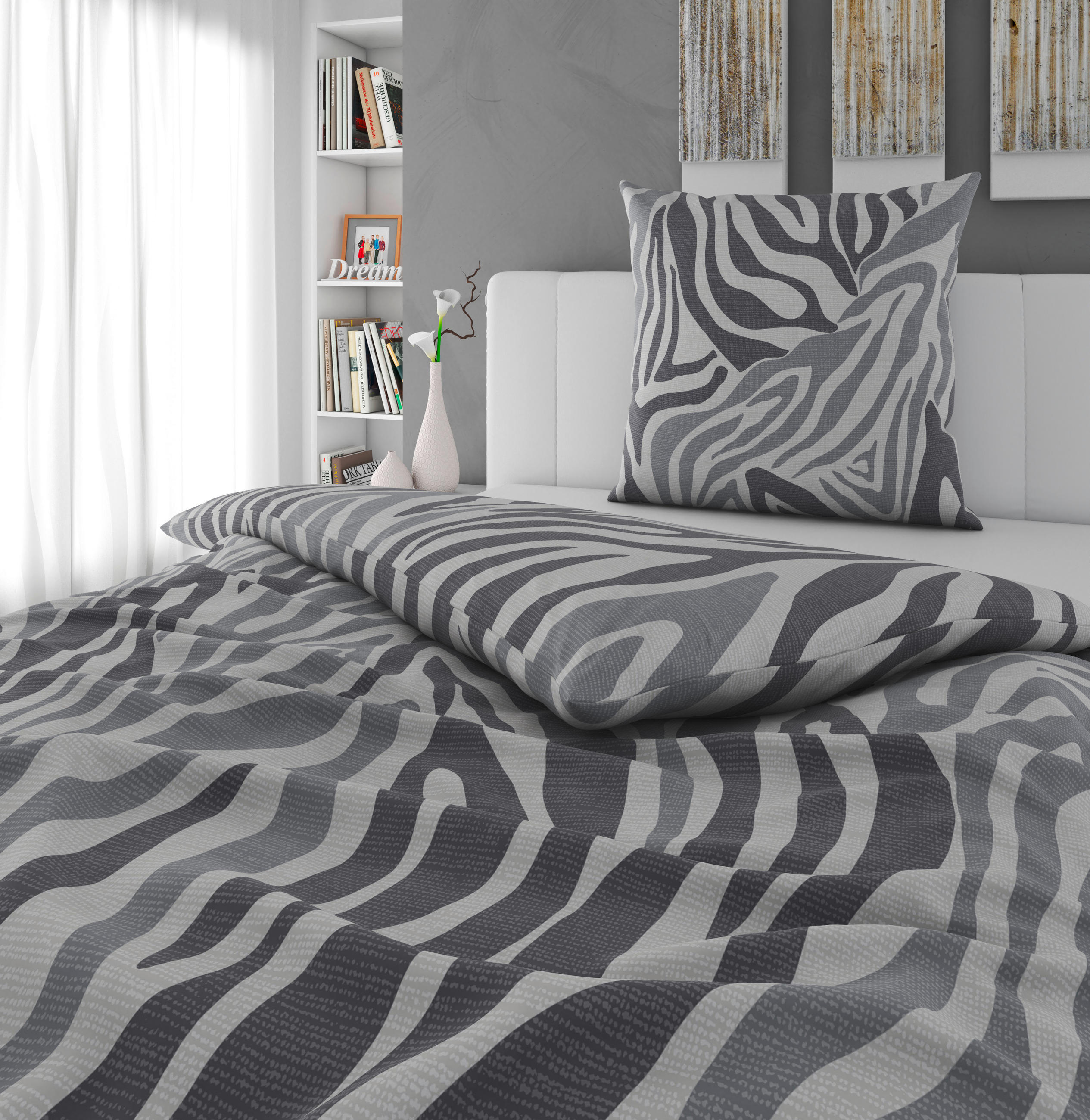 BETTWÄSCHE Flanell 155/220 cm  - Grau, Textil (155/220cm) - Novel