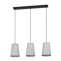 HÄNGELEUCHTE Alsager 91/21/110 cm   - Grau, ROMANTIK / LANDHAUS, Textil/Metall (91/21/110cm) - Eglo