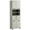 HOCHSCHRANK 60/181/33 cm  - Pastellgrün/Schwarz, KONVENTIONELL, Holzwerkstoff/Kunststoff (60/181/33cm) - Stylife