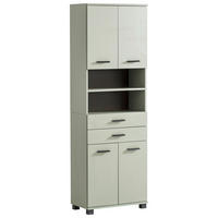 HOCHSCHRANK 60/181/33 cm  - Pastellgrün/Schwarz, KONVENTIONELL, Holzwerkstoff/Kunststoff (60/181/33cm) - Stylife