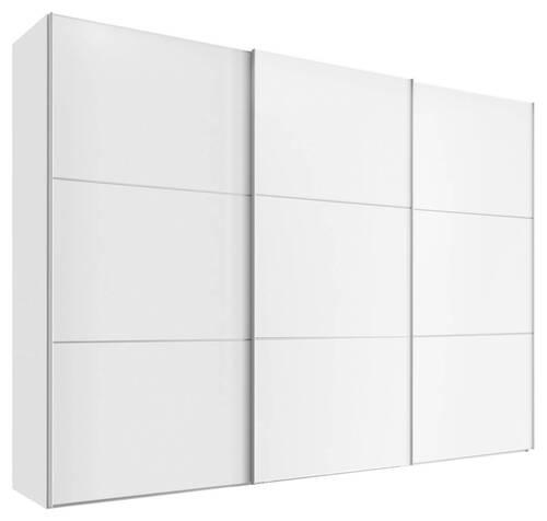 SCHWEBETÜRENSCHRANK in Weiss  - Weiss/Alufarben, Holzwerkstoff/Metall (280/222/68cm) - Moderano