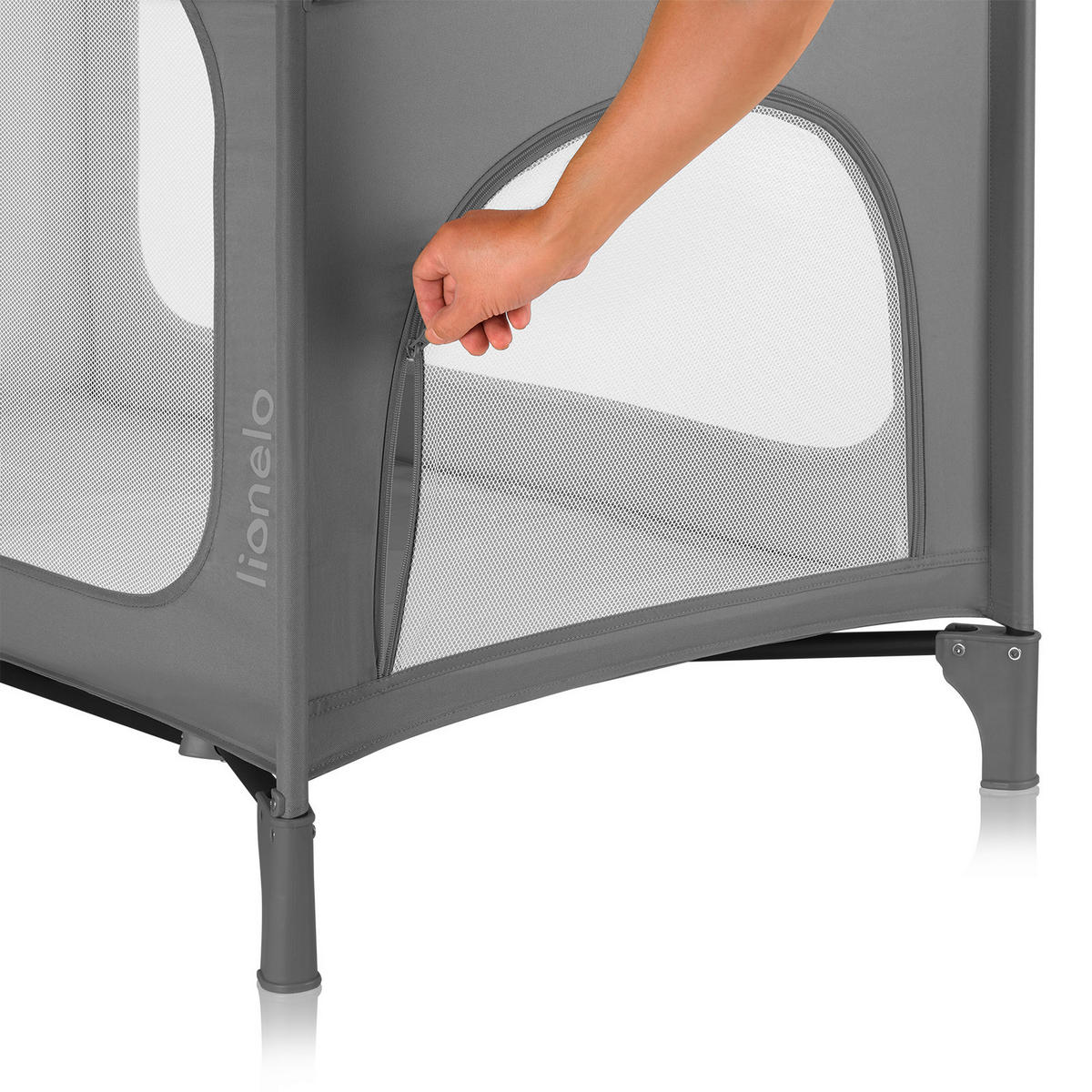 REISEBETT Jasmin Easy Fold Grau  - Grau, Basics, Kunststoff (123/67/74.9cm) - Lionelo