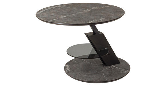 COUCHTISCH in Metall, Holzwerkstoff 80/80/47-64 cm - Dunkelgrau/Anthrazit, Natur, Holzwerkstoff/Metall (80/80/47-64cm) - Novel