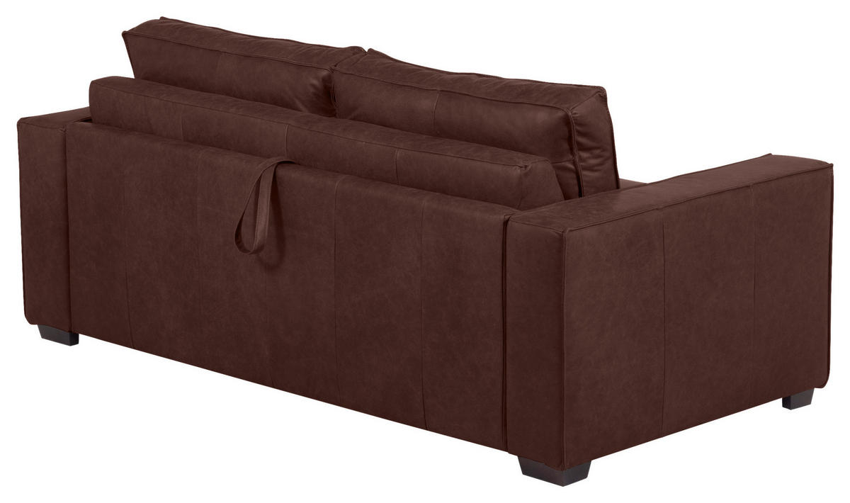 SCHLAFSOFA in Echtleder Braun  - Dunkelbraun/Braun, Design, Leder/Holz (203/85/99cm) - MID.YOU