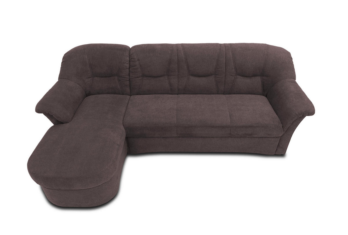ECKSOFA Greige Mikrofaser  - Greige/Schwarz, KONVENTIONELL, Kunststoff/Textil (146/232cm) - MID.YOU