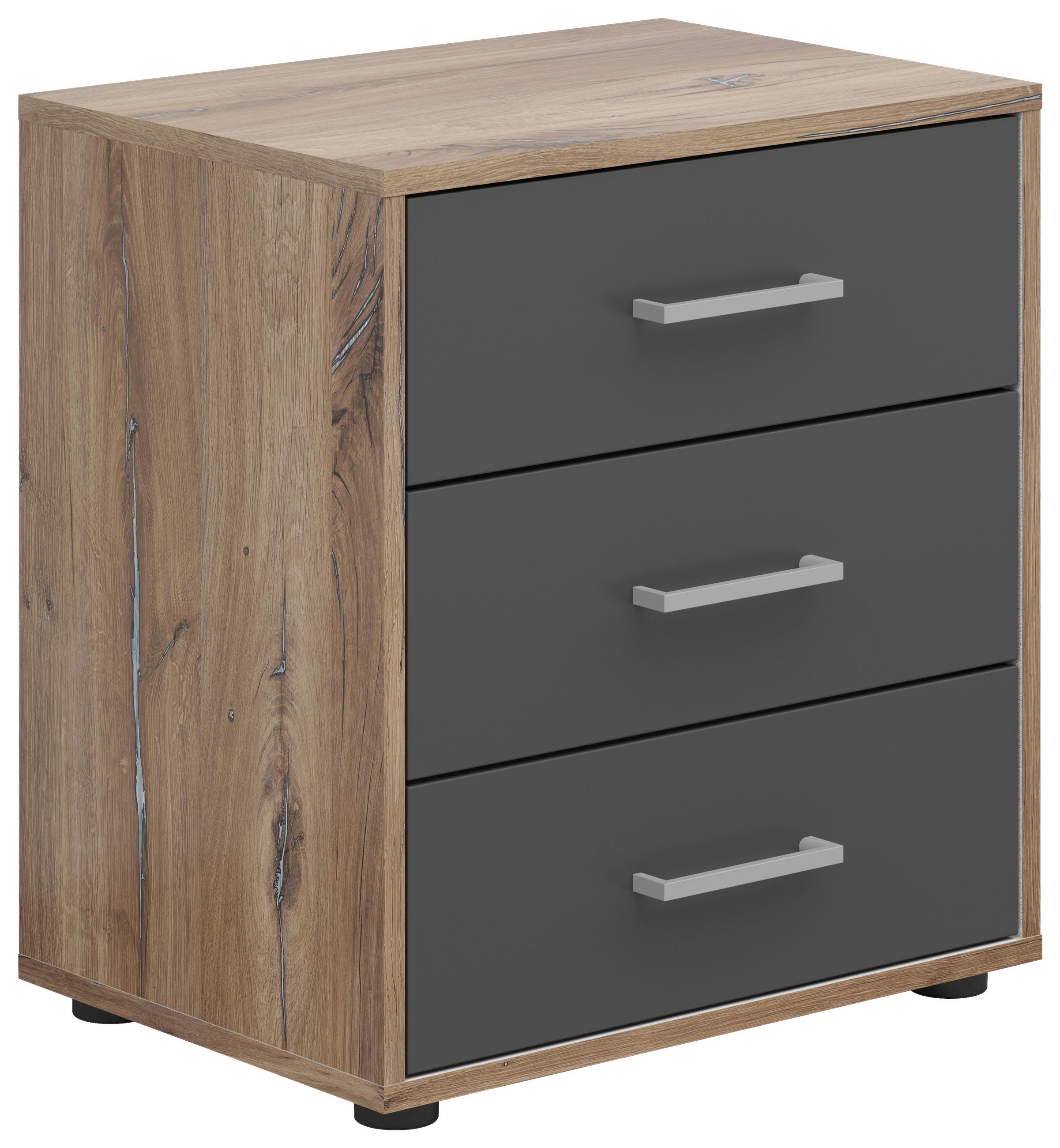 NACHTSCHRANK  - Eichefarben/Anthrazit, Basics, Holzwerkstoff/Kunststoff (50/54/35cm)