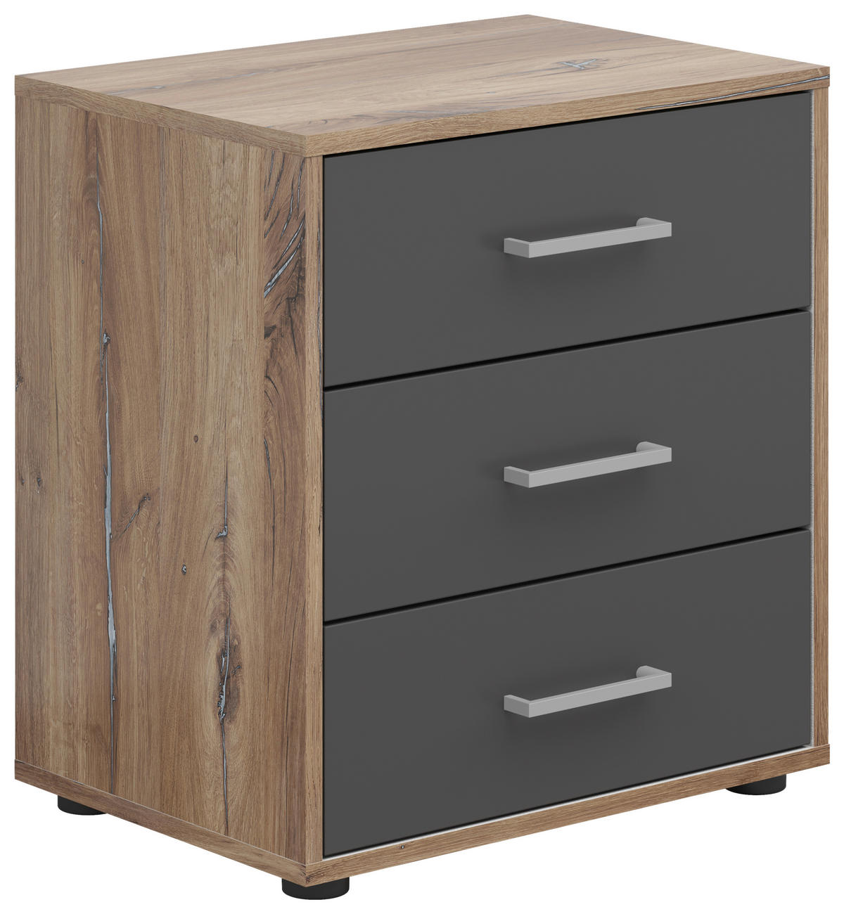 NACHTSCHRANK  - Eichefarben/Anthrazit, Basics, Holzwerkstoff/Kunststoff (50/54/35cm)