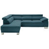 ECKSOFA  in Mikrofaser Petrol  205/270 cm  - Chromfarben/Petrol, Design, Holz/Textil (205/270cm) - Pure Home Lifestyle