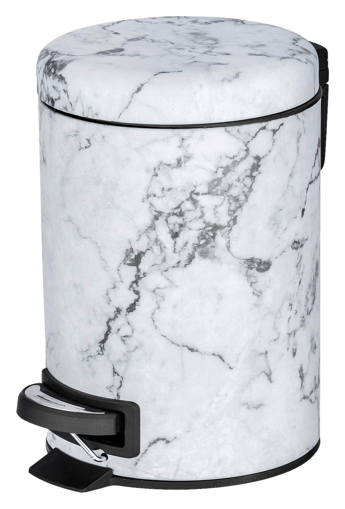 TRETEIMER 3 L  - Schwarz/Weiß, Basics, Kunststoff/Metall (17/25/17cm) - Wenko