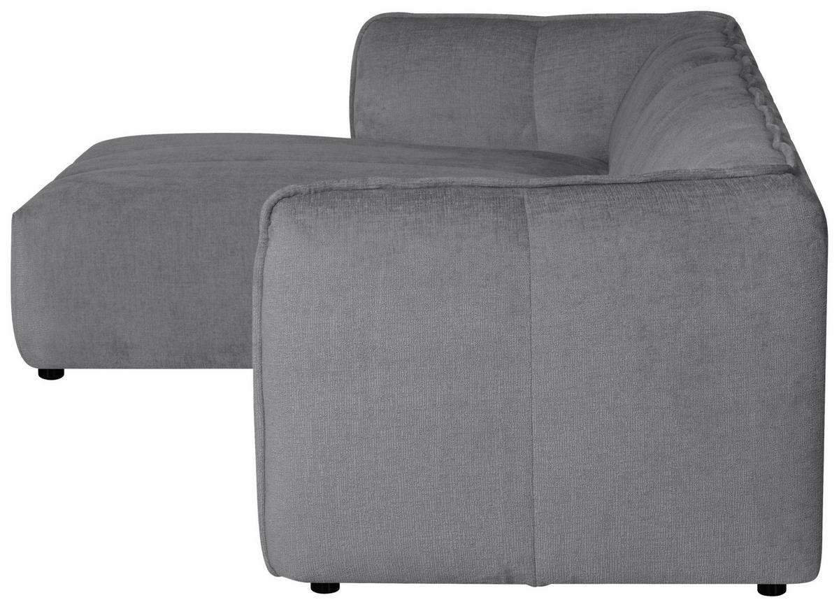 ECKSOFA LIVOLI in Chenille Hellgrau  160/306 cm  - Hellgrau/Schwarz, Design, Textil (160/306cm) - MID.YOU