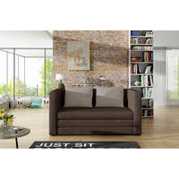 SCHLAFSOFA Samt Braun, Beige  - Beige/Schwarz, Design, Kunststoff/Textil (132/62/70cm) - P & B