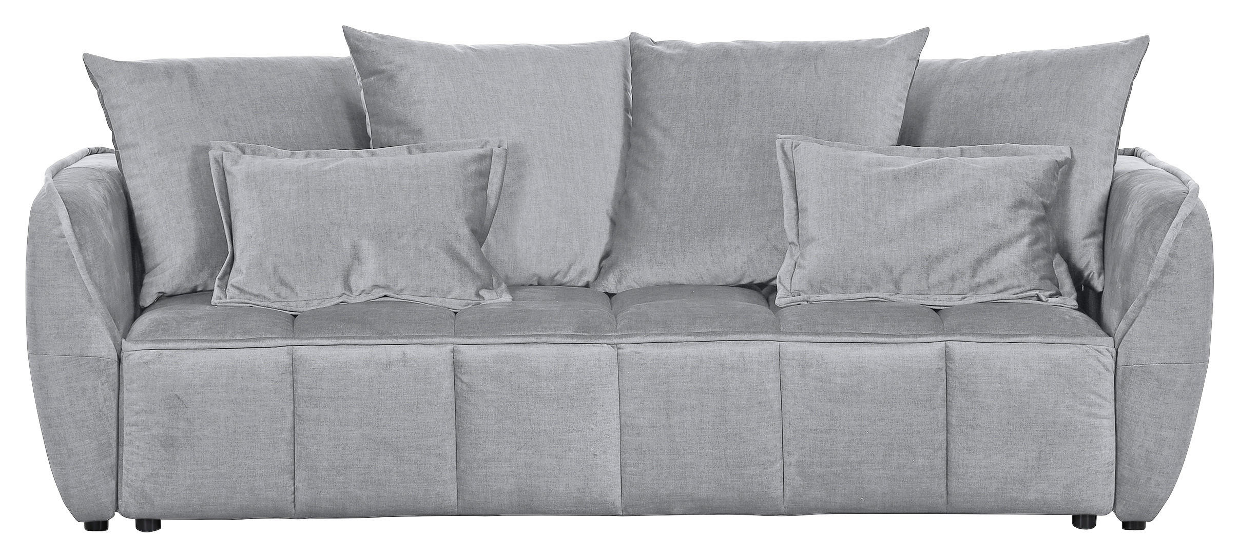 BÄDDSOFFA i flatväv ljusgrå  - ljusgrå/svart, Klassisk, textil/plast (250/70/118cm) - MID.YOU