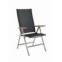 GARTENSTUHL Edelstahl Schwarz, Edelstahlfarben  - Edelstahlfarben/Schwarz, Basics, Holz/Textil (60/112/73cm)