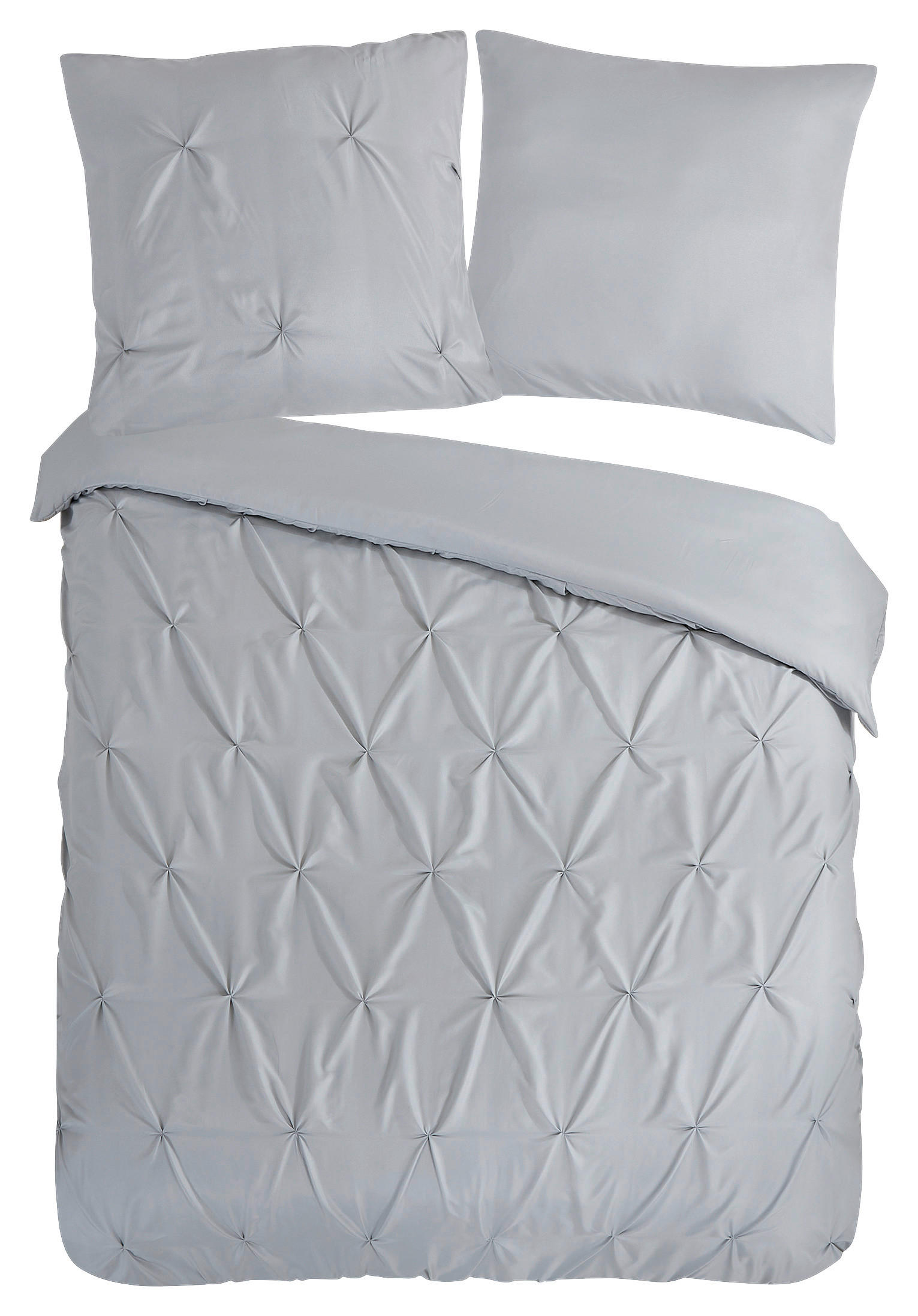 BETTWÄSCHE Elegance Mikrofaser 135/200 cm  - Hellgrau, Basics, Textil (135/200cm)