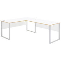 PISAĆI STOL KUTNI  srebrne boje, bijela, hrast Artisan  metal, drvni materijal  - bijela/srebrne boje, Konvencionalno, drvni materijal/metal (223/77/170cm) - MID.YOU