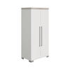 BABYKLEIDERSCHRANK Kira Eiche Nautik/Kreideweiß Eichefarben, Weiß, Grau  - Eichefarben/Silberfarben, Basics, Holzwerkstoff/Metall (94,8/193,1/55,6cm) - Paidi