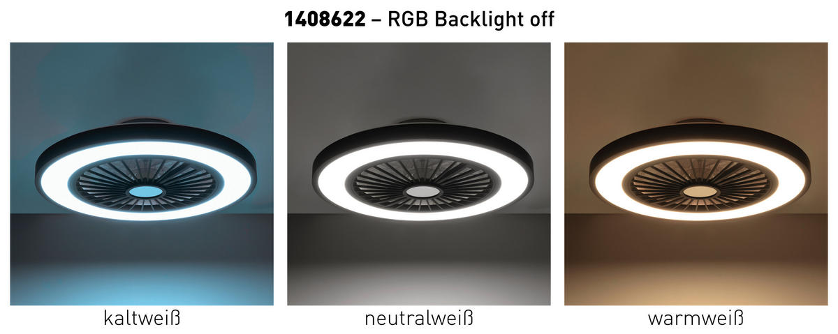 LED-DECKENLEUCHTE ARIOSO 54/16 cm   - Schwarz/Weiß, KONVENTIONELL, Kunststoff/Metall (54/16cm) - Näve
