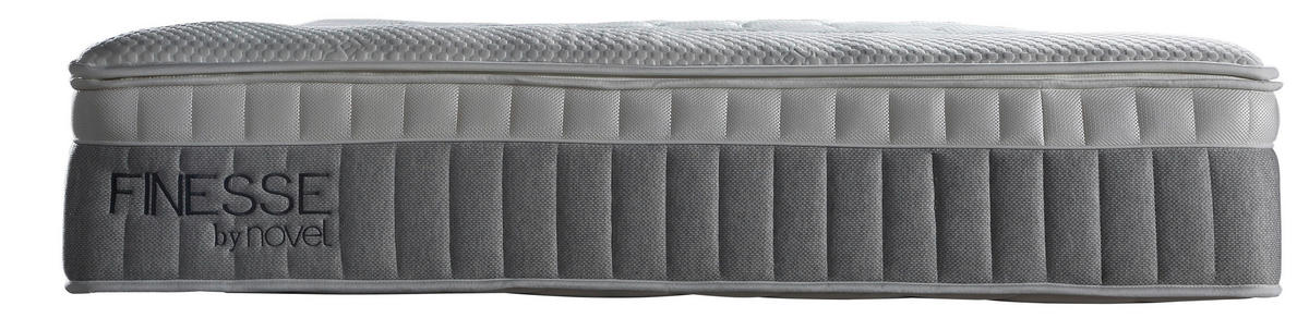 BOXSPRINGMATRATZE 200/200 cm, Höhe ca.:  - Weiß/Grau, Basics, Textil (200/200cm) - Novel