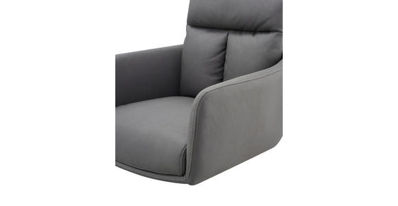 ARMLEHNSTUHL in Eisen Mikrofaser - Schwarz/Grau, Design, Textil/Metall (62/89,5/65cm) - Novel