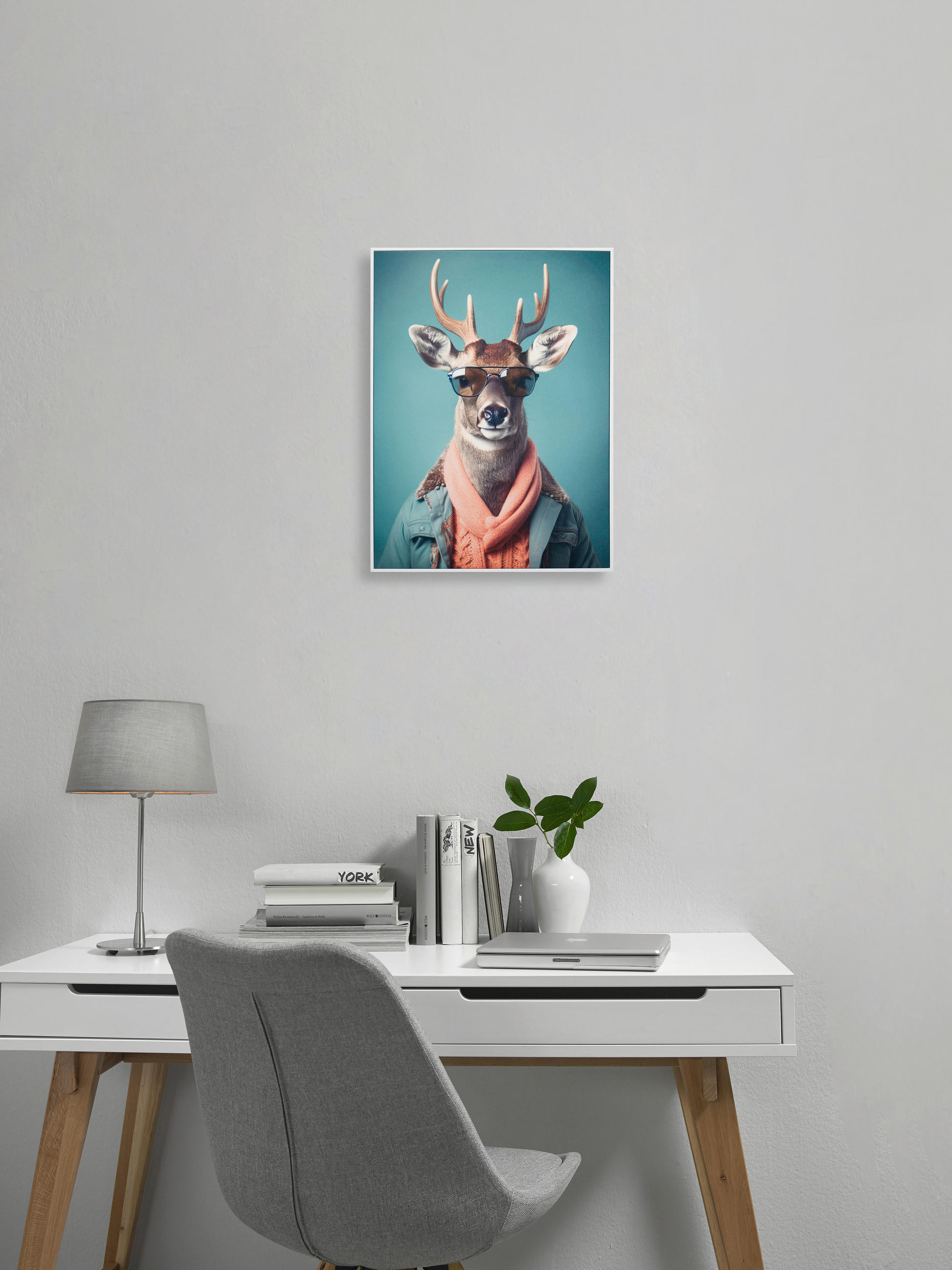 UMETNIŠKI POTISK 45/60 cm - bela/večbarvno, Trend, umetna masa/tekstil (45/60cm) - Monee