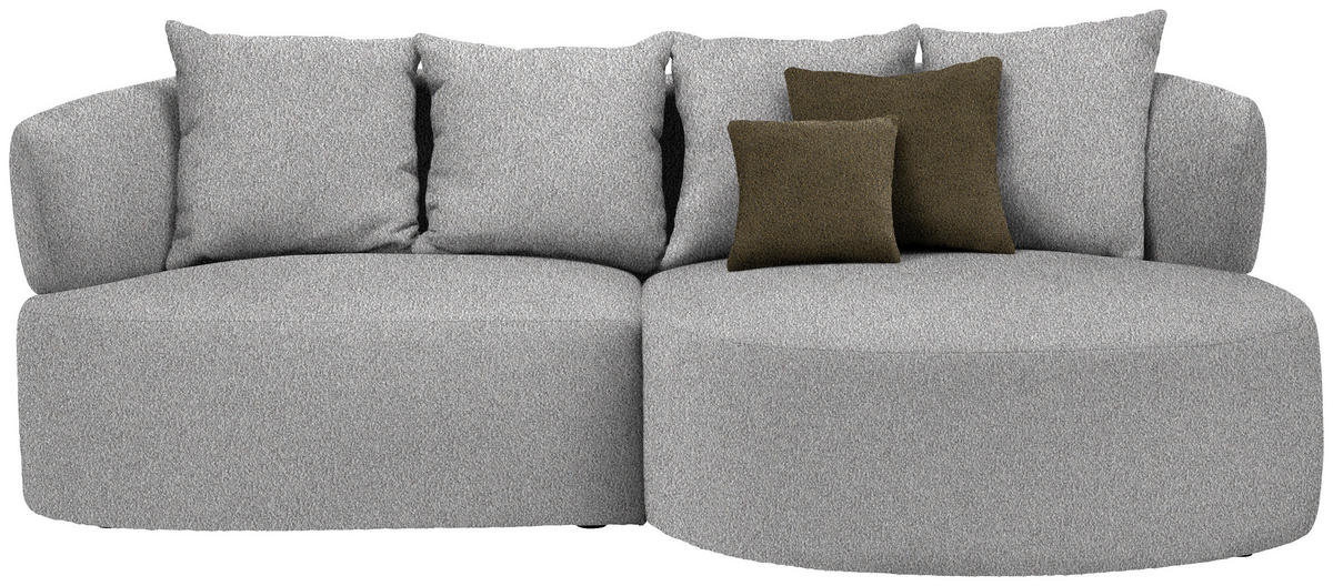 ECKSOFA in Bouclé Taupe  235/166 cm  - Taupe/Schwarz, MODERN, Kunststoff/Textil (235/166cm) - Hom`in