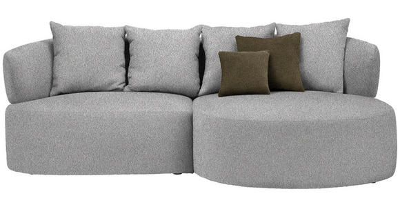 ECKSOFA in Bouclé Taupe  - Taupe/Schwarz, MODERN, Kunststoff/Textil (235/166cm) - Hom`in