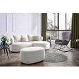ECKSOFA in Plüsch Creme  235/166 cm  - Greige/Creme, MODERN, Kunststoff/Textil (235/166cm) - Hom`in