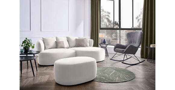 ECKSOFA in Plüsch Creme  235/166 cm  - Greige/Creme, MODERN, Kunststoff/Textil (235/166cm) - Hom`in