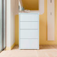KOMMODE , 55/99/35 cm, 4 Schublade(n)  - Silberfarben/Hellgrau, Trend, Holzwerkstoff/Kunststoff (55/99/35cm) - Carryhome