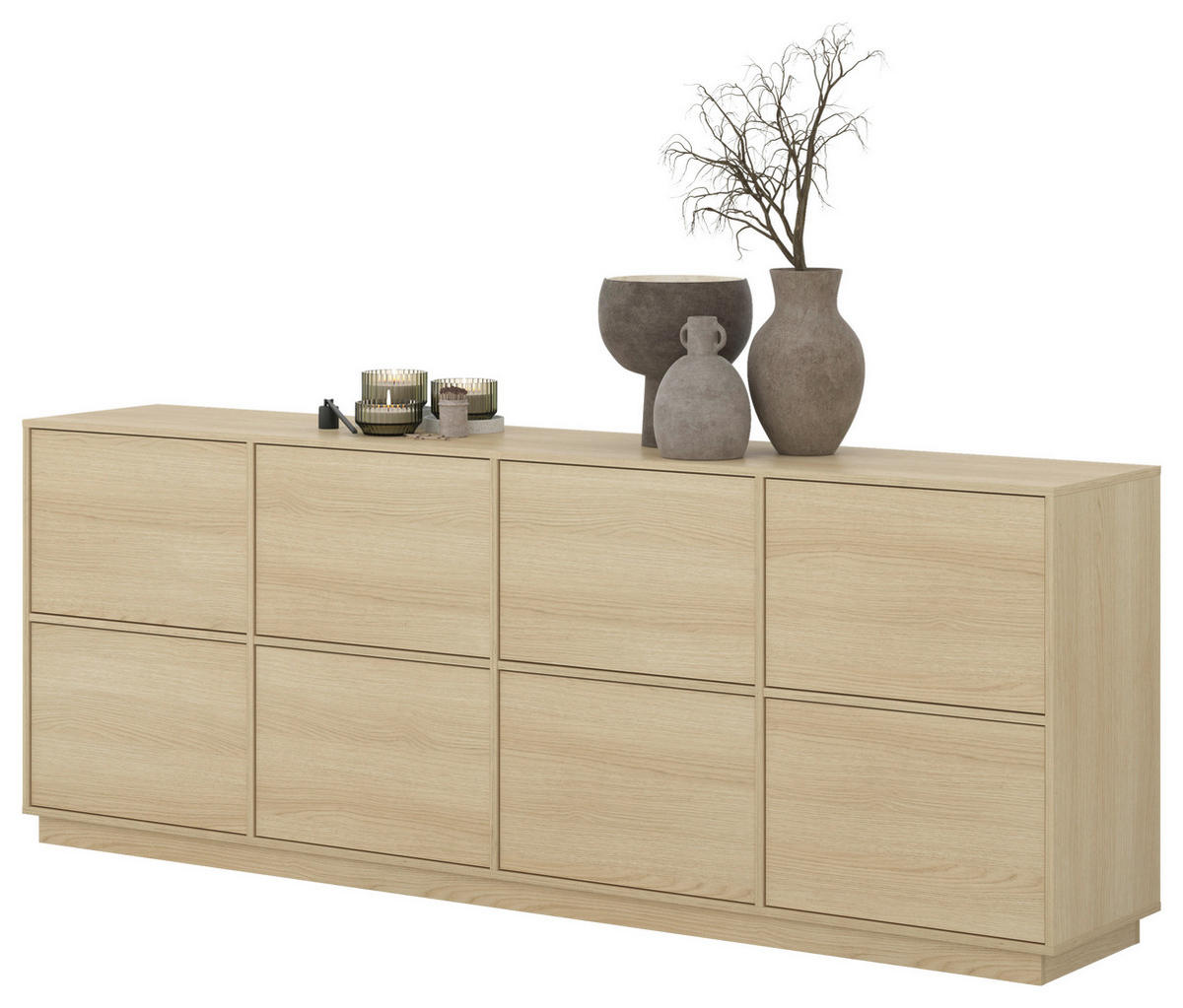 ŠIROKÁ KOMODA, barvy dubu, 220,5/82,5/41,5 cm - barvy dubu, Design, kompozitní dřevo (220,5/82,5/41,5cm) - MID.YOU