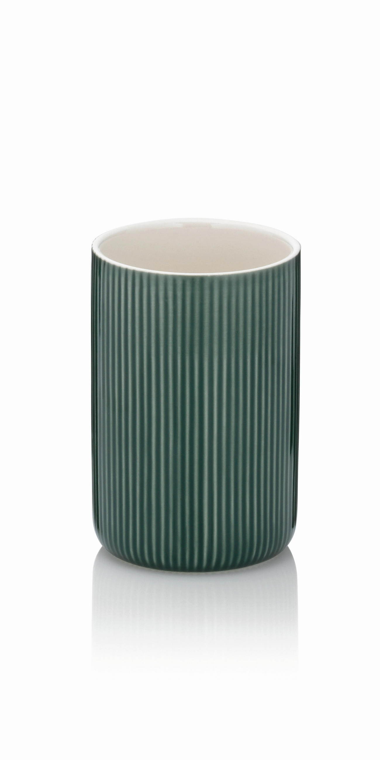 ZAHNPUTZBECHER Keramik  - Dunkelgrün/Grün, Basics, Keramik (7,5/10,5cm) - Kela