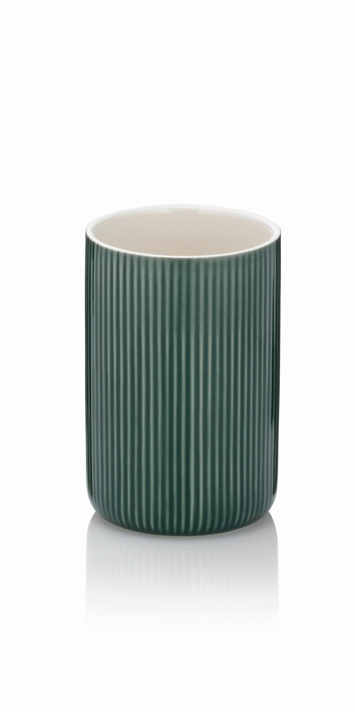 ZAHNPUTZBECHER Keramik  - Dunkelgrün/Grün, Basics, Keramik (7,5/10,5cm) - Kela