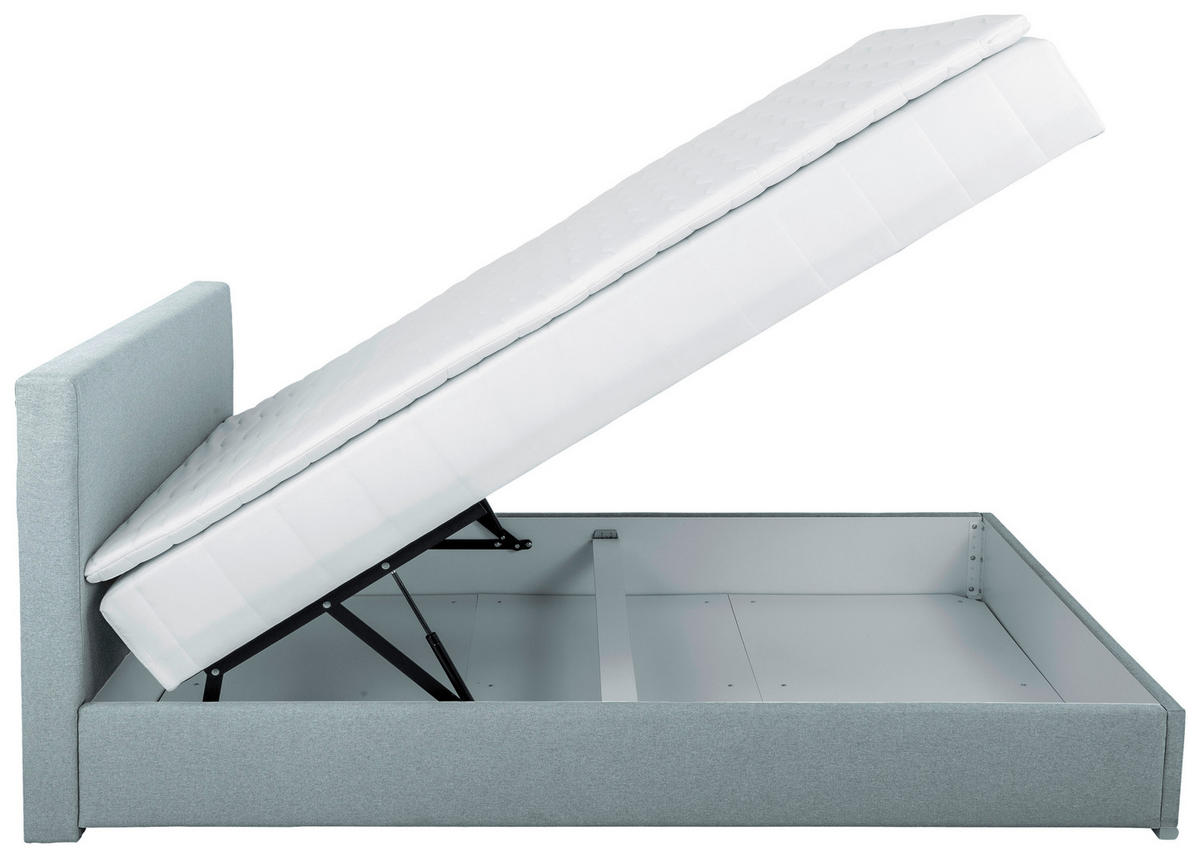 BOXBETT 90/200 cm  in Hellblau  - Chromfarben/Hellblau, Konventionell, Kunststoff/Textil (90/200cm) - Carryhome
