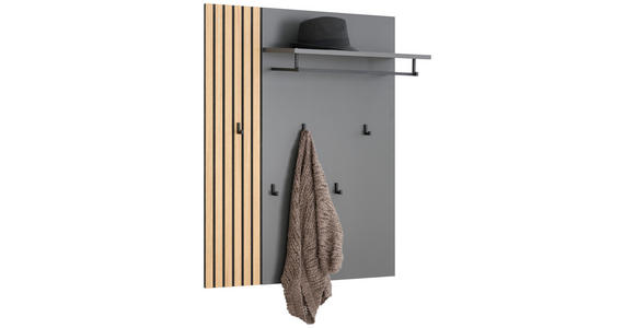 GARDEROBENPANEEL  in 85/111/32 cm  - Anthrazit/Naturfarben, Design, Holz/Holzwerkstoff (85/111/32cm) - Dieter Knoll