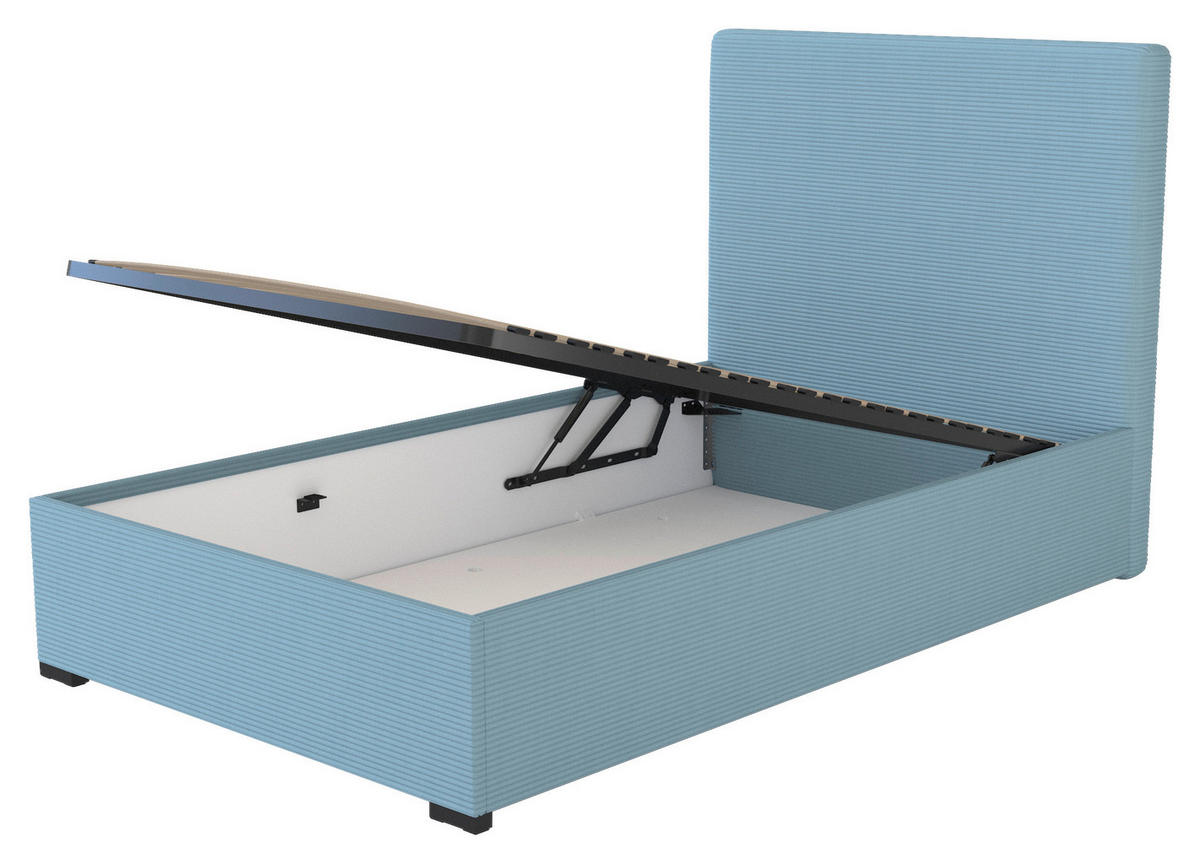 KÁRPITOZOTT ÁGY 120/200 cm  kék  - kék, Modern, faalapú anyag/textil (120/200cm) - Hespo