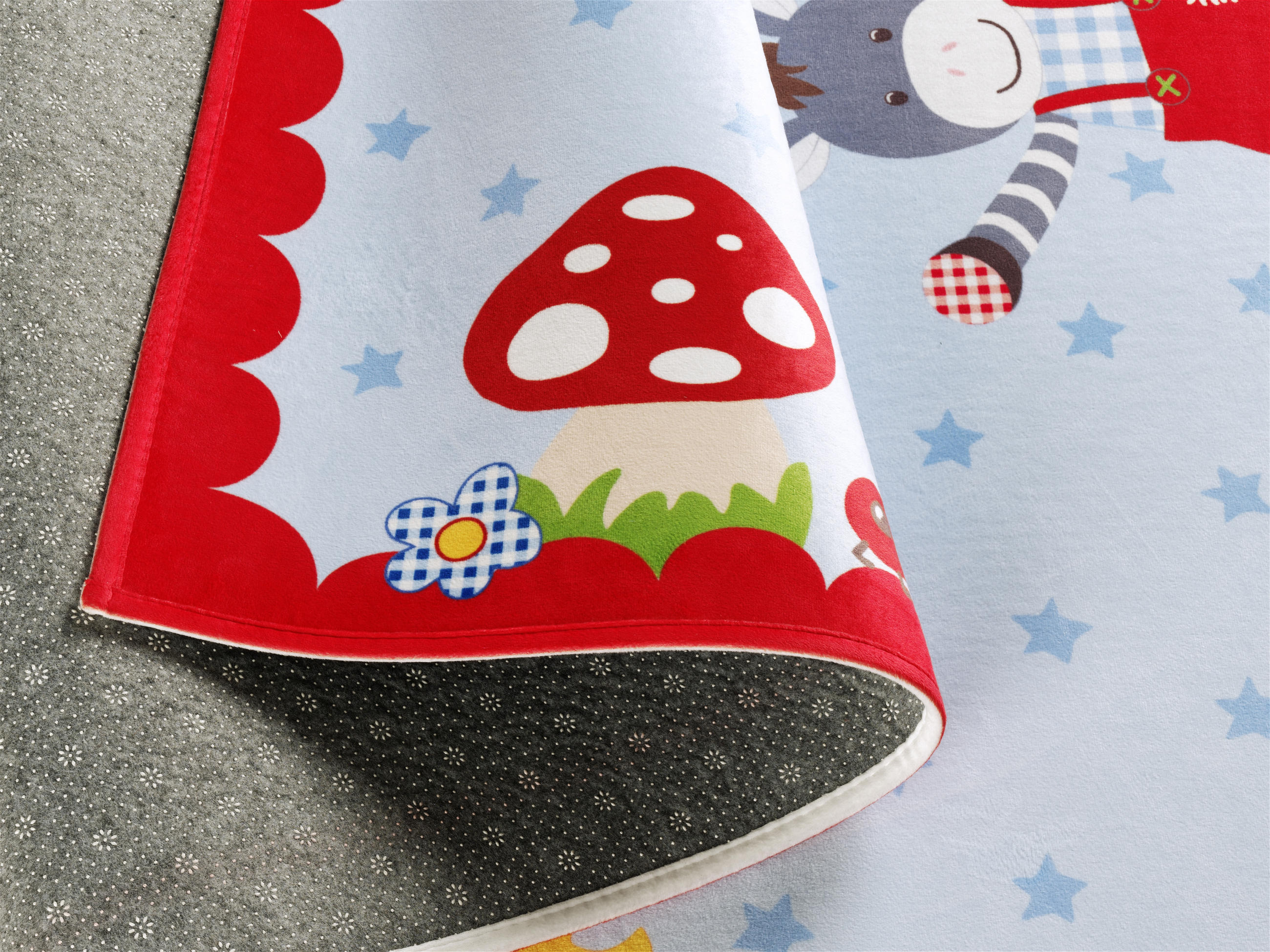 KINDERTEPPICH 100/160 cm Baby Glück  - Blau/Rot, Trend, Kunststoff/Textil (100/160cm)