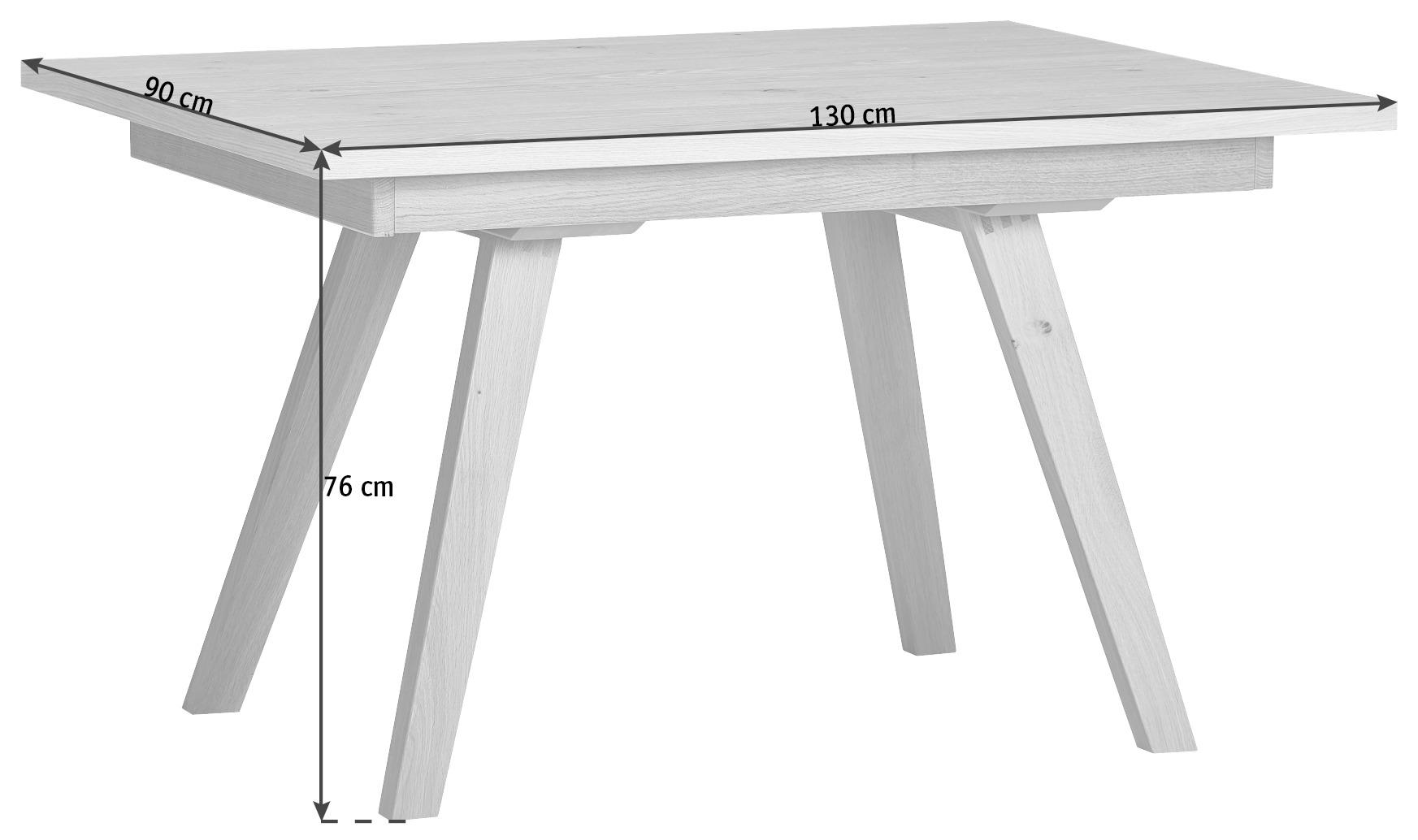 ESSTISCH Wildeiche furniert rechteckig Eichefarben  - Eichefarben, KONVENTIONELL, Holz (130/90/75cm) - Venda