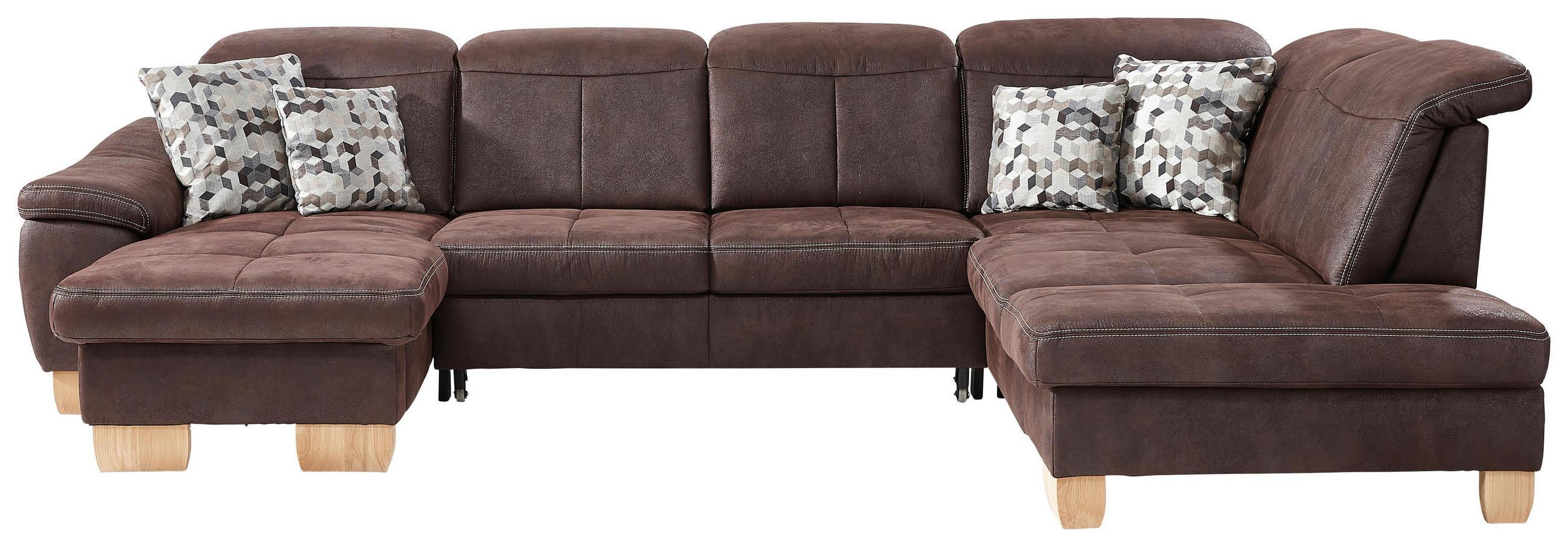 SEDACÍ SOUPRAVA, textil, mokka - divoký dub/mokka, Natur, textil (185/343/243cm) - Beldomo Comfort