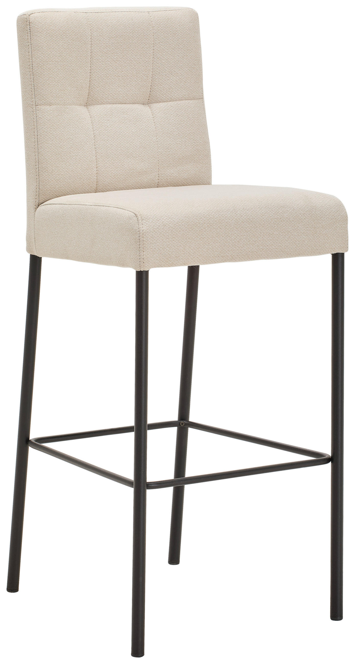 BARHOCKER Webstoff Schwarz, Beige Eisen Stoffauswahl - Beige/Schwarz, Design, Textil/Metall (42/102/50cm) - home24