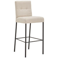 BARHOCKER Webstoff Schwarz, Beige Eisen Stoffauswahl  - Beige/Schwarz, Design, Textil/Metall (42/102/50cm) - home24