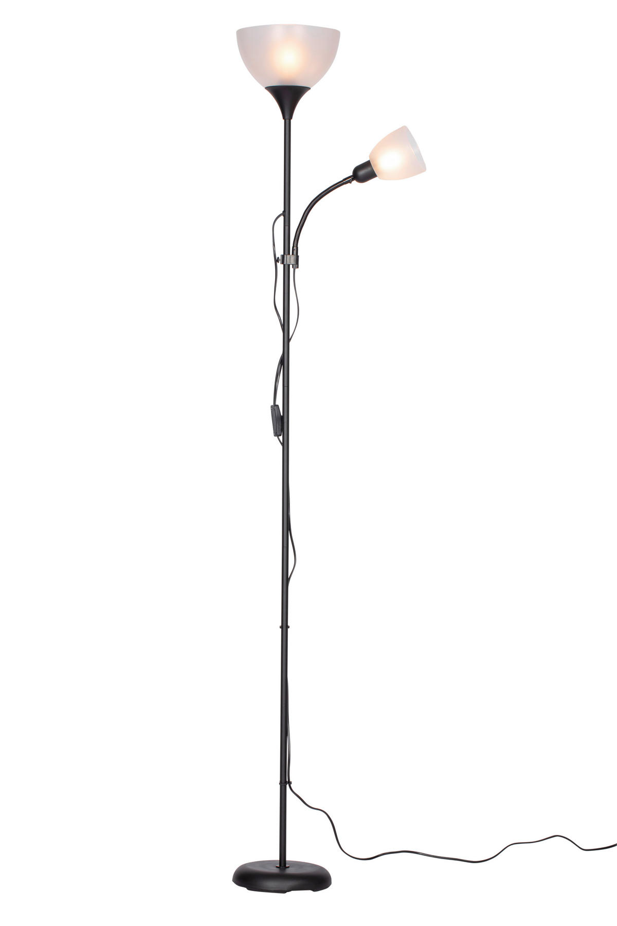 STEHLEUCHTE 42/21/180 cm    - Schwarz/Weiß, Basics, Kunststoff/Metall (42/21/180cm) - Boxxx