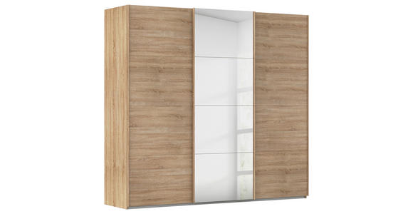 SCHWEBETÜRENSCHRANK 242/223/68 cm 3-türig Sonoma Eiche  - Sonoma Eiche, Design, Glas/Holzwerkstoff (242/223/68cm) - Novel
