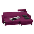 ECKSOFA  in Webstoff Lila  257/165 cm  - Lila/Schwarz, Design, Kunststoff/Textil (257/165cm) - Xora