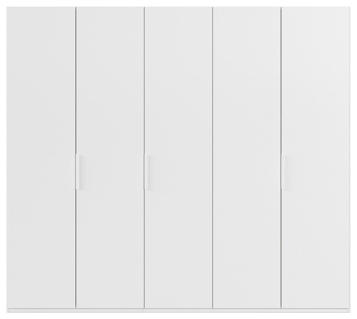 DREHTÜRENSCHRANK 251/223/61 cm,  in Weiß, 5-türig  - Weiß, Basics, Holzwerkstoff/Metall (251/223/61cm) - Novel