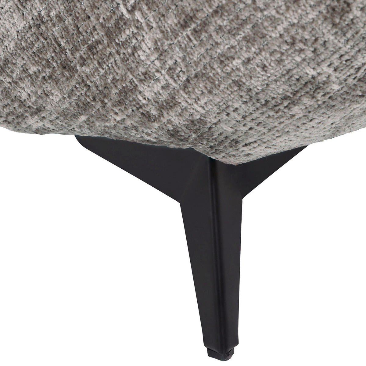 ECKSOFA Lavos Graubraun Chenille Zierkissen, Rückenkissen, Rücken echt  - Graubraun/Schwarz, Design, Textil/Metall (185/296cm) - Lomoco