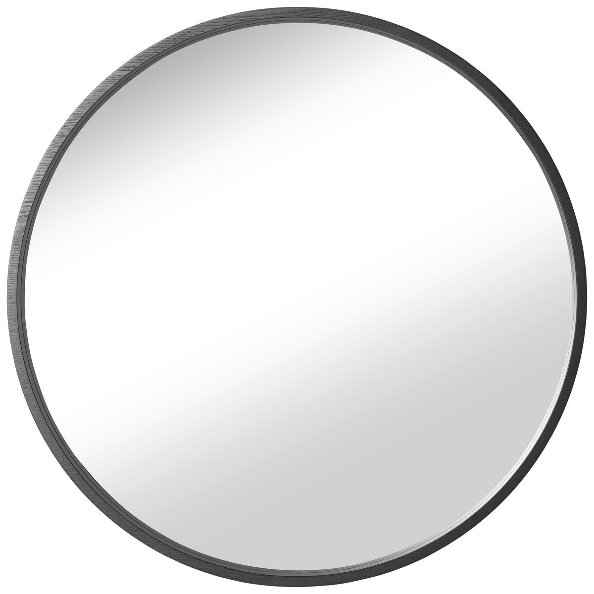 NÁSTENNÉ ZRKADLO 80 cm - čierna, Design, drevo/sklo (80cm) - Xora